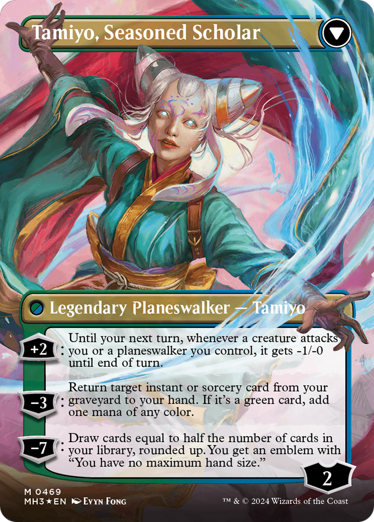 Tamiyo, Inquisitive Student // Tamiyo, Seasoned Scholar (MH3-469) - Modern Horizons 3 (Borderless) Foil - Premium MTG Single from Wizards of the Coast - Just $59.42! Shop now at Game Crave Tournament Store