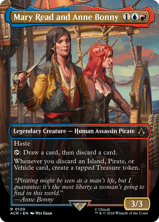 Mary Read and Anne Bonny (ACR-120) - Assassin's Creed (Borderless) Foil - Premium MTG Single from Wizards of the Coast - Just $2.83! Shop now at Game Crave Tournament Store
