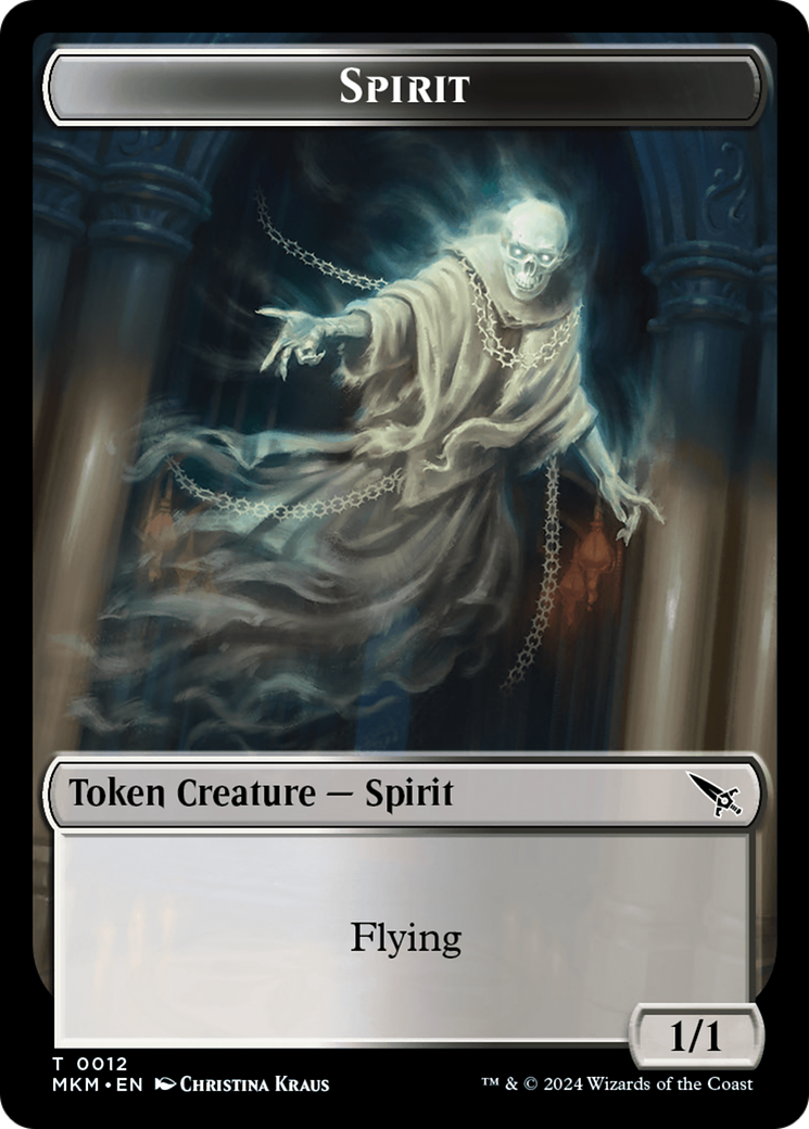 Spirit (TMKM-012) - Murders at Karlov Manor Tokens Foil - Premium MTG Single from Wizards of the Coast - Just $0! Shop now at Game Crave Tournament Store