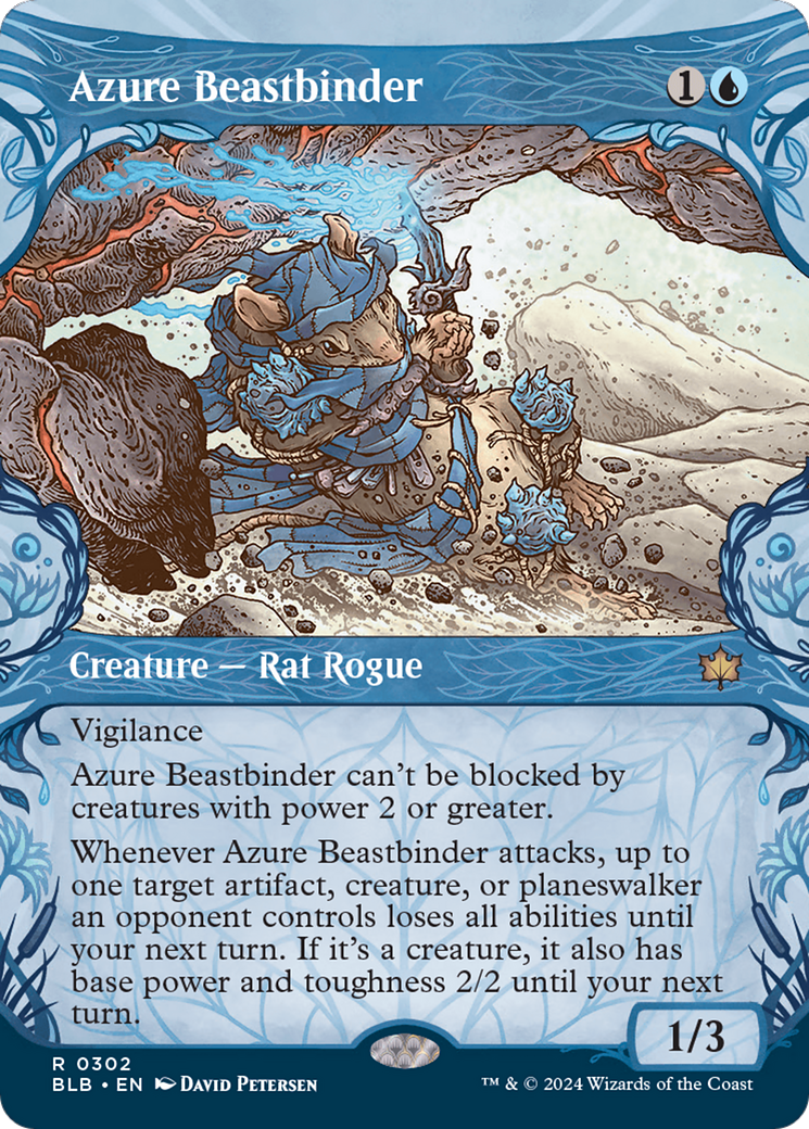 Azure Beastbinder (BLB-302) - Bloomburrow: (Showcase) Foil - Premium MTG Single from Wizards of the Coast - Just $1.18! Shop now at Game Crave Tournament Store