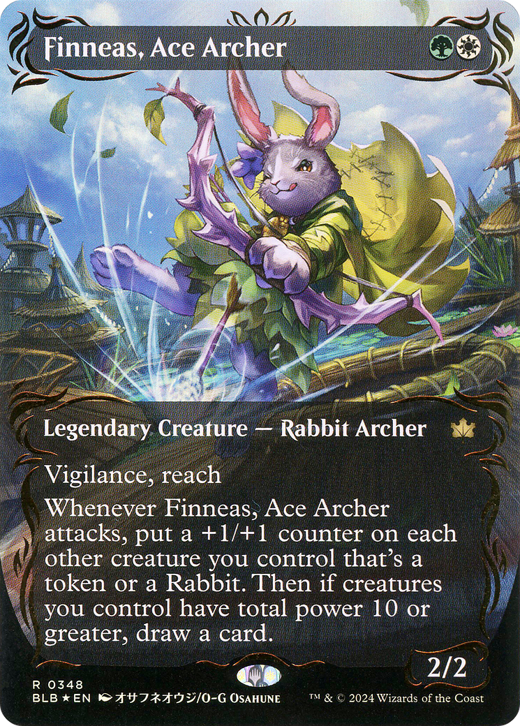 Finneas, Ace Archer (BLB-348) - Bloomburrow: (Showcase) (Borderless) Foil - Premium MTG Single from Wizards of the Coast - Just $91.86! Shop now at Game Crave Tournament Store