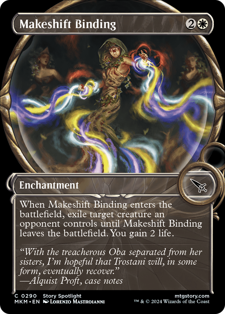 Makeshift Binding (MKM-290) - Murders at Karlov Manor: (Showcase) Foil - Premium MTG Single from Wizards of the Coast - Just $0.25! Shop now at Game Crave Tournament Store
