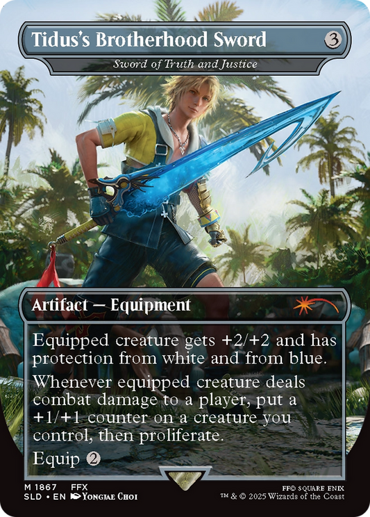 Sword of Truth and Justice (SLD-1867) - Secret Lair Drop / Tidus's Brotherhood Sword (Borderless) Foil