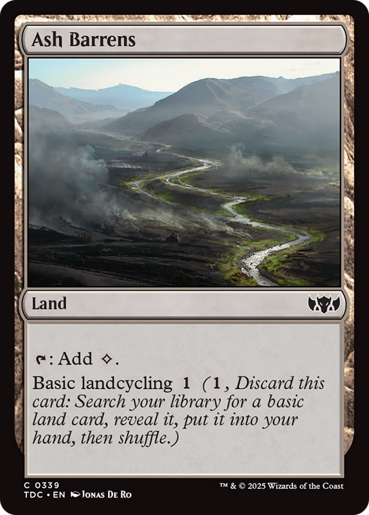 Ash Barrens (TDC-339) - Tarkir: Dragonstorm Commander - Premium MTG Single from Wizards of the Coast - Just $0.08! Shop now at Game Crave Tournament Store