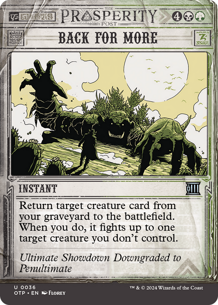 Back for More (OTP-036) - Breaking News: (Showcase) (Borderless) Foil - Premium MTG Single from Wizards of the Coast - Just $0.26! Shop now at Game Crave Tournament Store