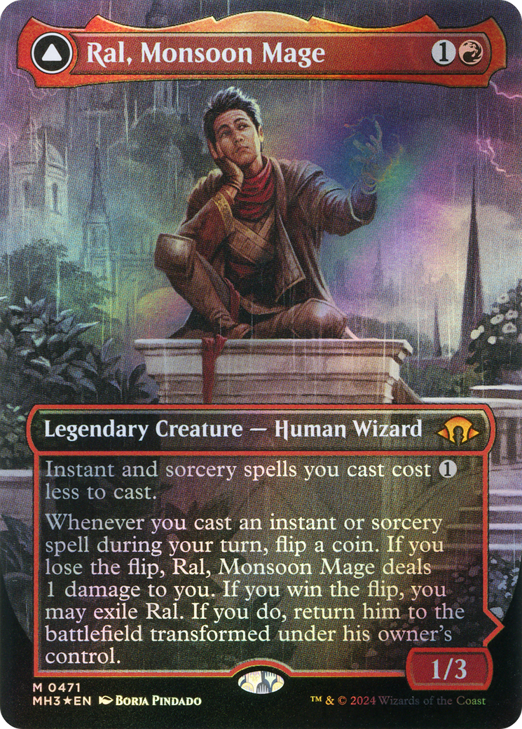 Ral, Monsoon Mage // Ral, Leyline Prodigy (MH3-471) - Modern Horizons 3 (Borderless) Foil - Premium MTG Single from Wizards of the Coast - Just $23.41! Shop now at Game Crave Tournament Store