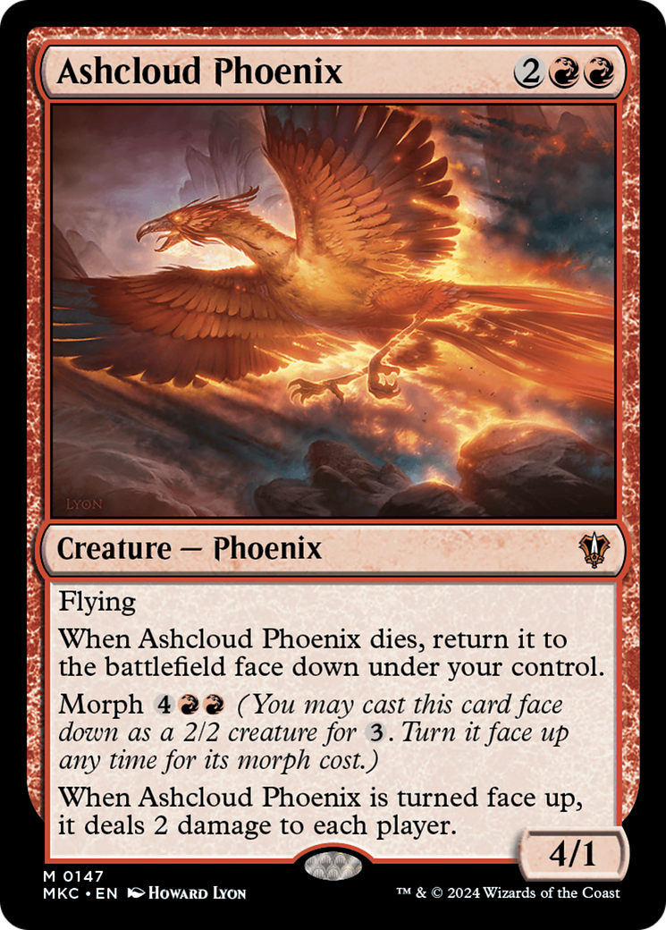 Ashcloud Phoenix (MKC-147) - Murders at Karlov Manor Commander - Premium MTG Single from Wizards of the Coast - Just $0.25! Shop now at Game Crave Tournament Store