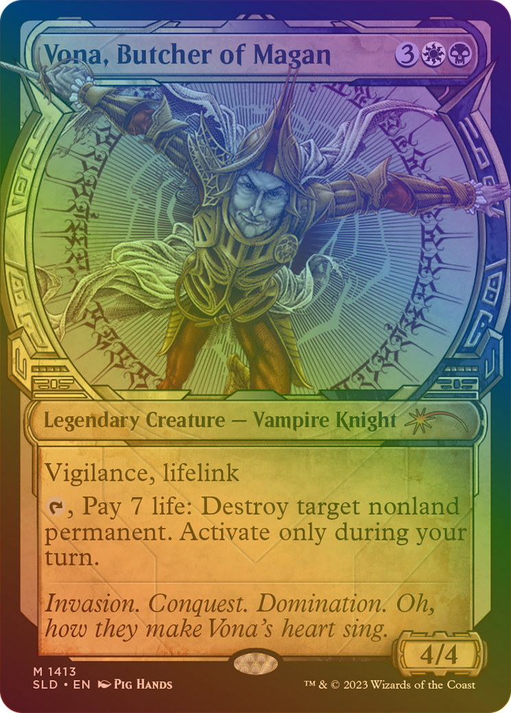 Vona, Butcher of Magan (SLD-1413★) - Secret Lair Drop: (Showcase) Foil - Premium MTG Single from Wizards of the Coast - Just $2.72! Shop now at Game Crave Tournament Store