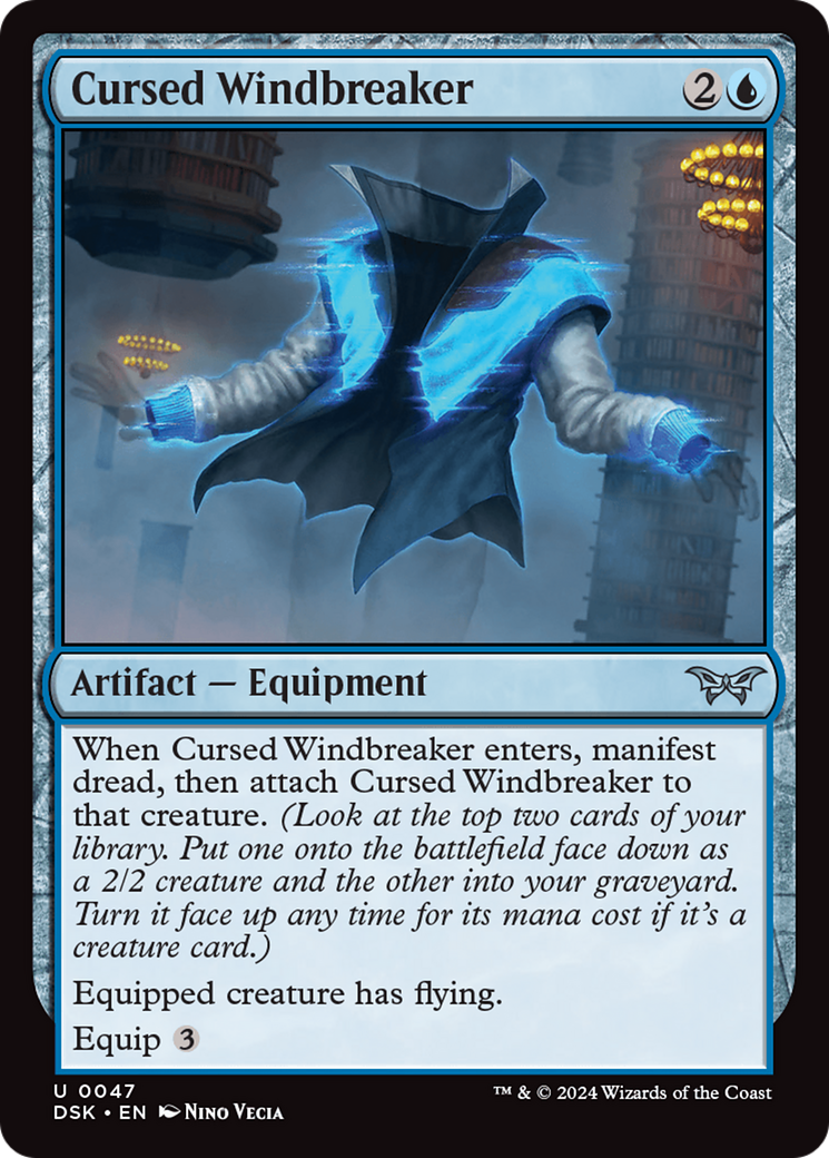 Cursed Windbreaker (DSK-047) - Duskmourn: House of Horror - Premium MTG Single from Wizards of the Coast - Just $0.25! Shop now at Game Crave Tournament Store