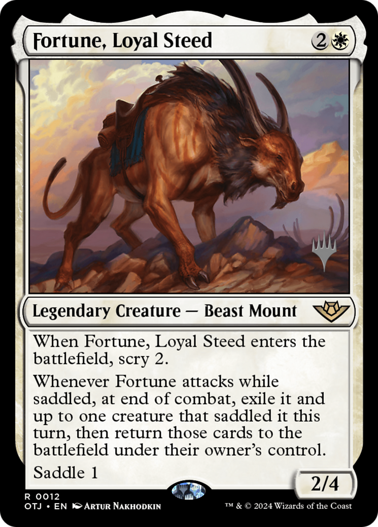 Fortune, Loyal Steed (POTJ-12P) - Outlaws of Thunder Junction Promos - Premium MTG Single from Wizards of the Coast - Just $0.25! Shop now at Game Crave Tournament Store