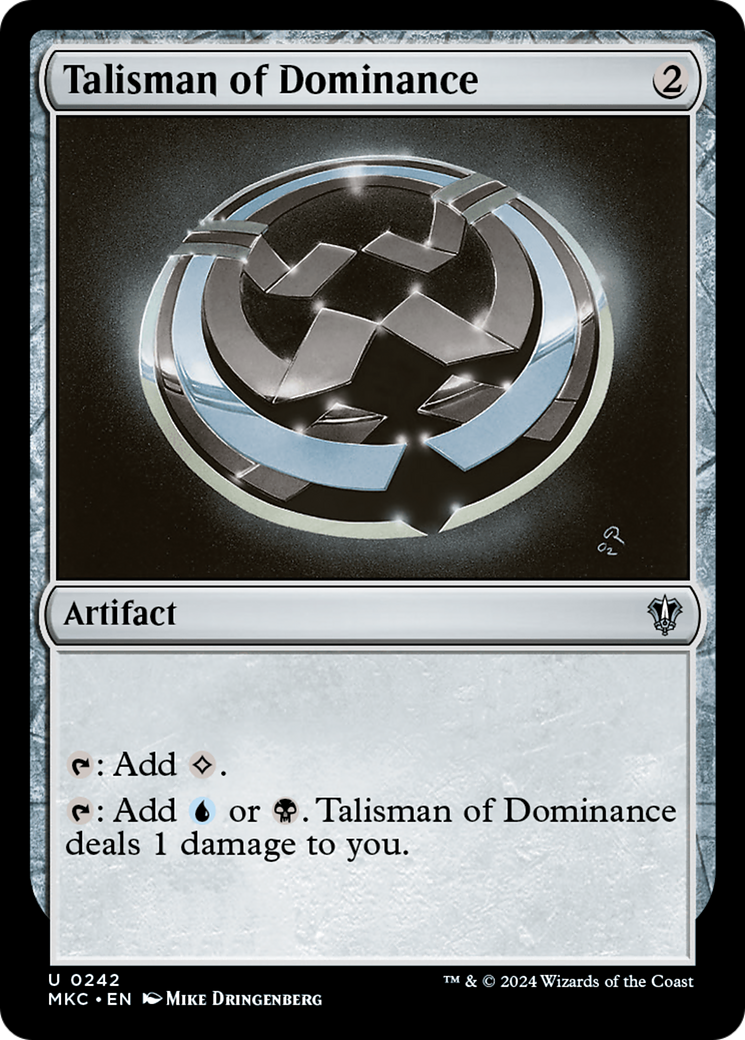 Talisman of Dominance (MKC-242) - Murders at Karlov Manor Commander - Premium MTG Single from Wizards of the Coast - Just $0.62! Shop now at Game Crave Tournament Store