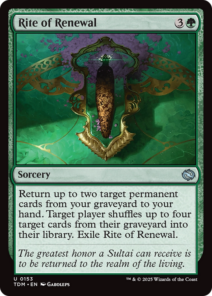 Rite of Renewal (TDM-153) - Tarkir: Dragonstorm Foil - Premium MTG Single from Wizards of the Coast - Just $0.08! Shop now at Game Crave Tournament Store