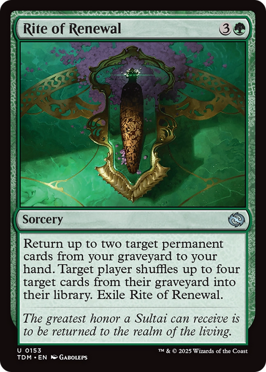Rite of Renewal (TDM-153) - Tarkir: Dragonstorm Foil - Premium MTG Single from Wizards of the Coast - Just $0.08! Shop now at Game Crave Tournament Store