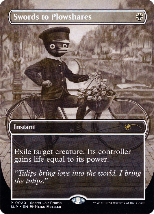 Swords to Plowshares (SLP-020) - Secret Lair Showdown (Borderless) Foil - Premium MTG Single from Wizards of the Coast - Just $14.89! Shop now at Game Crave Tournament Store