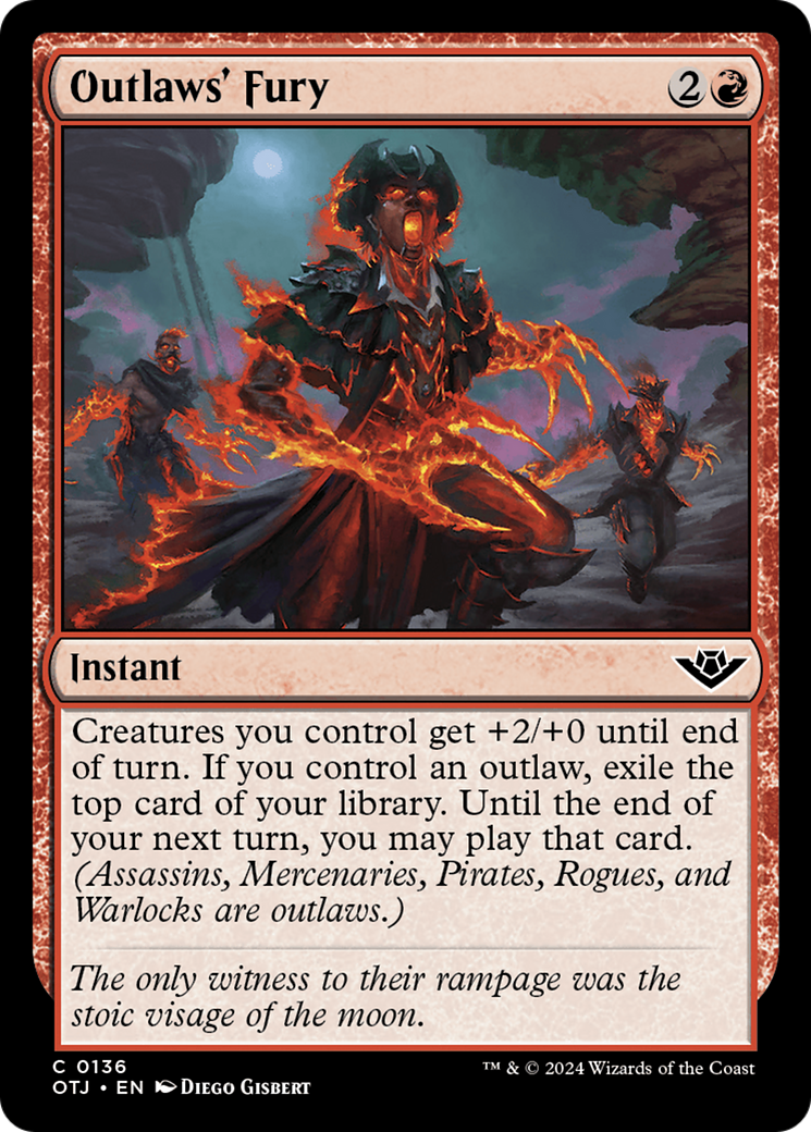 Outlaws' Fury (OTJ-136) - Outlaws of Thunder Junction - Premium MTG Single from Wizards of the Coast - Just $0.25! Shop now at Game Crave Tournament Store