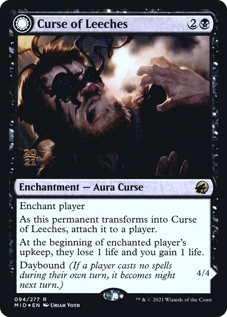 Curse of Leeches // Leeching Lurker (PMID-94S) - Innistrad: Midnight Hunt Promos: (Double Faced Transform) Foil - Premium MTG Single from Wizards of the Coast - Just $0.34! Shop now at Game Crave Tournament Store