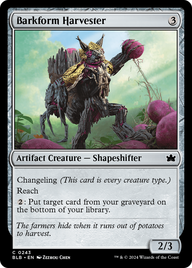 Barkform Harvester (BLB-243) - Bloomburrow - Premium MTG Single from Wizards of the Coast - Just $0.25! Shop now at Game Crave Tournament Store