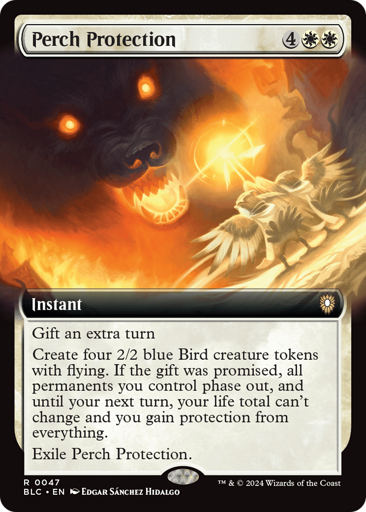 Perch Protection (BLC-047) - Bloomburrow Commander: (Extended Art) - Premium MTG Single from Wizards of the Coast - Just $2.33! Shop now at Game Crave Tournament Store