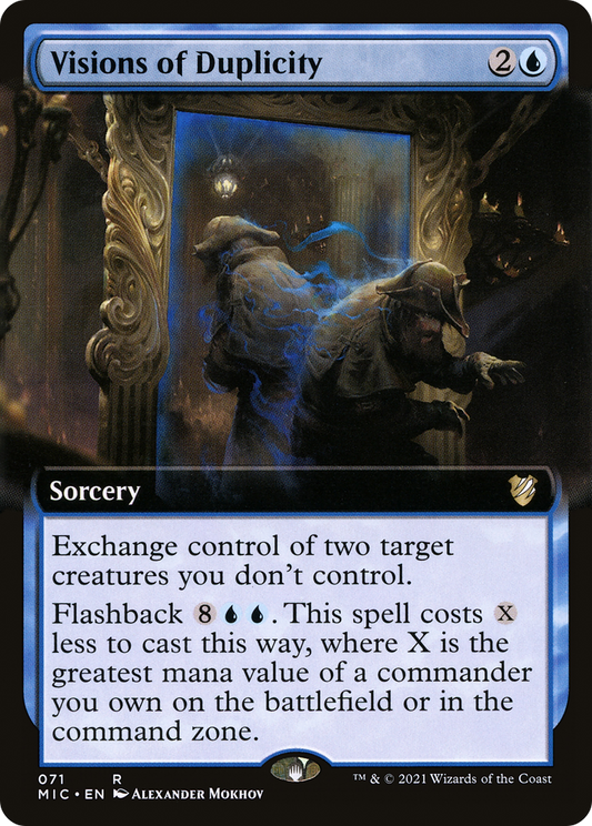 Visions of Duplicity (MIC-071) - Midnight Hunt Commander: (Extended Art) - Premium MTG Single from Wizards of the Coast - Just $0.08! Shop now at Game Crave Tournament Store