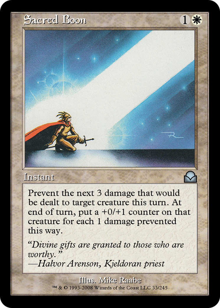 Sacred Boon (ME2-033) - Masters Edition II Foil - Premium MTG Single from Wizards of the Coast - Just $0! Shop now at Game Crave Tournament Store