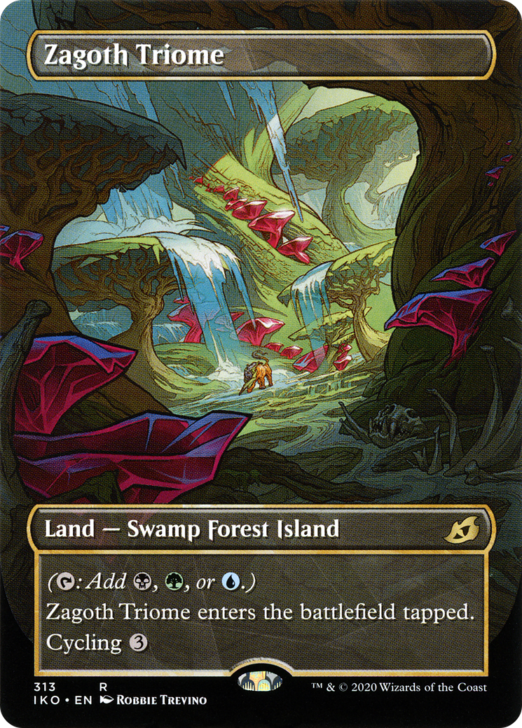 Zagoth Triome (IKO-313) - Ikoria: Lair of Behemoths: (Showcase) (Borderless) Foil - Premium MTG Single from Wizards of the Coast - Just $30.36! Shop now at Game Crave Tournament Store
