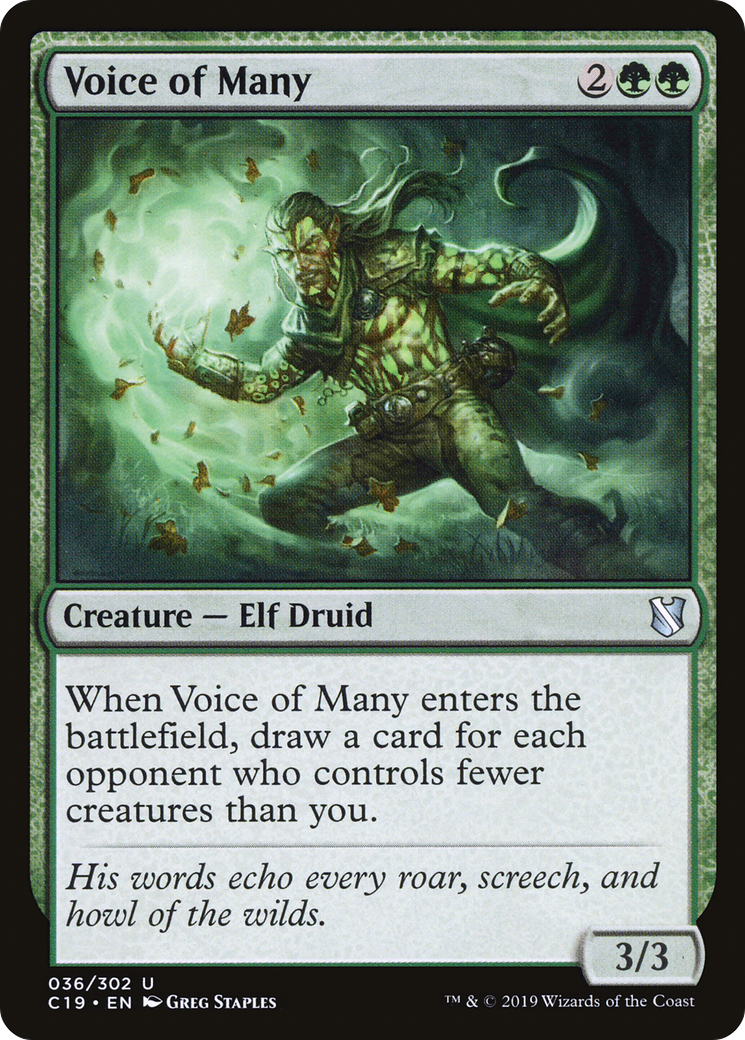 Voice of Many (C19-036) - Commander 2019 - Premium MTG Single from Wizards of the Coast - Just $0.18! Shop now at Game Crave Tournament Store