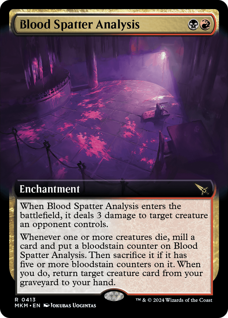 Blood Spatter Analysis (MKM-413) - Murders at Karlov Manor: (Extended Art) - Premium MTG Single from Wizards of the Coast - Just $0.25! Shop now at Game Crave Tournament Store