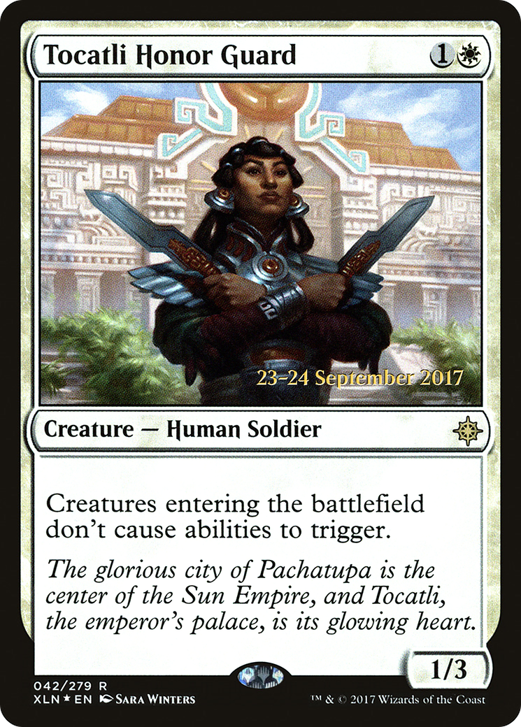 Tocatli Honor Guard (PXLN-42S) - Ixalan Promos Foil - Premium MTG Single from Wizards of the Coast - Just $0.50! Shop now at Game Crave Tournament Store