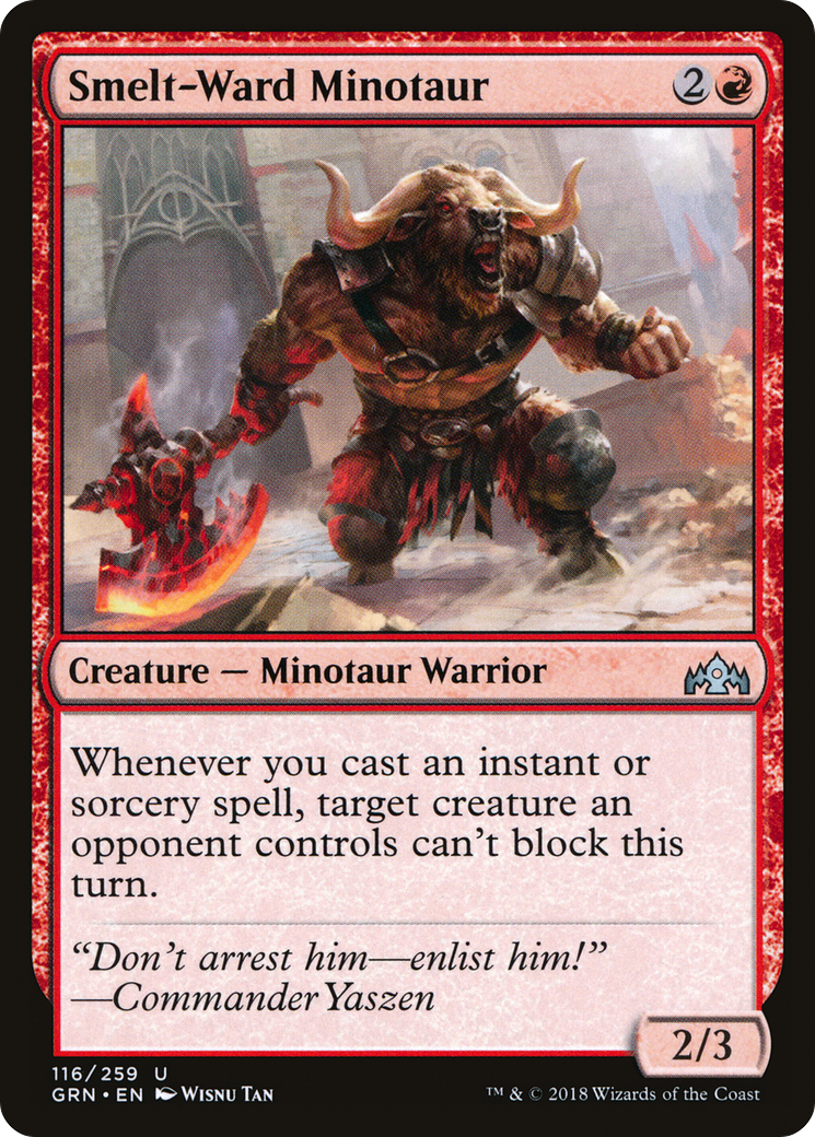 Smelt-Ward Minotaur (GRN-116) - Guilds of Ravnica Foil - Premium MTG Single from Wizards of the Coast - Just $0.08! Shop now at Game Crave Tournament Store