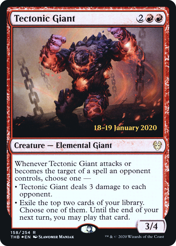 Tectonic Giant (PTHB-158S) - Theros Beyond Death Promos Foil - Premium MTG Single from Wizards of the Coast - Just $0.35! Shop now at Game Crave Tournament Store