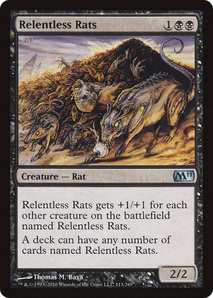 Relentless Rats (M11-113) - Magic 2011 - Premium MTG Single from Wizards of the Coast - Just $2.11! Shop now at Game Crave Tournament Store