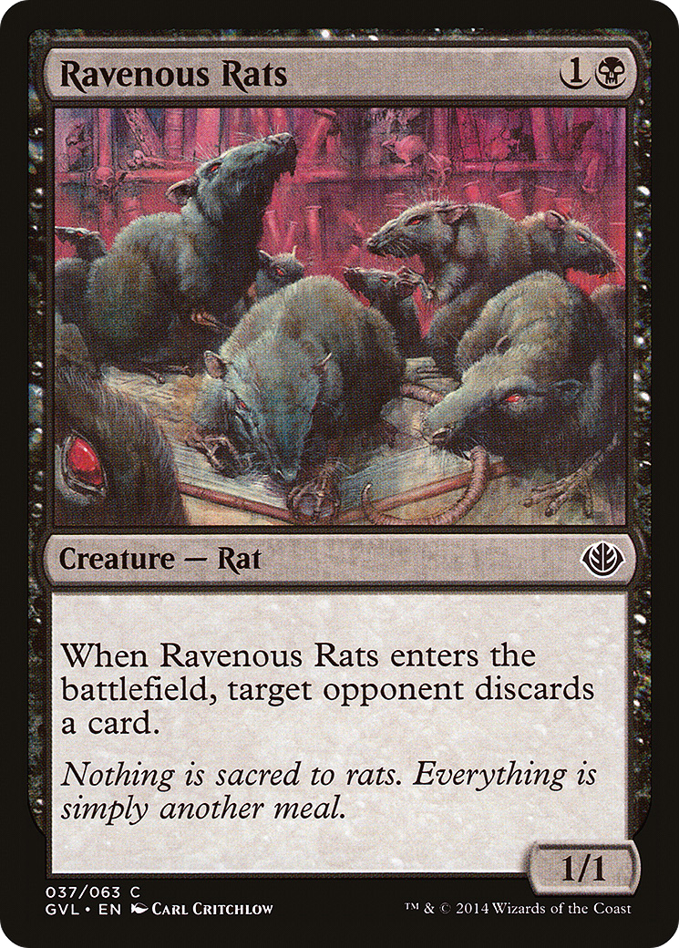 Ravenous Rats (GVL-037) - Duel Decks Anthology: Garruk vs. Liliana - Premium MTG Single from Wizards of the Coast - Just $0.32! Shop now at Game Crave Tournament Store