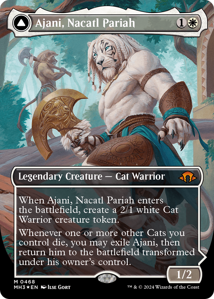Ajani, Nacatl Pariah // Ajani, Nacatl Avenger (MH3-468) - Modern Horizons 3 (Borderless) Foil - Premium MTG Single from Wizards of the Coast - Just $28.27! Shop now at Game Crave Tournament Store