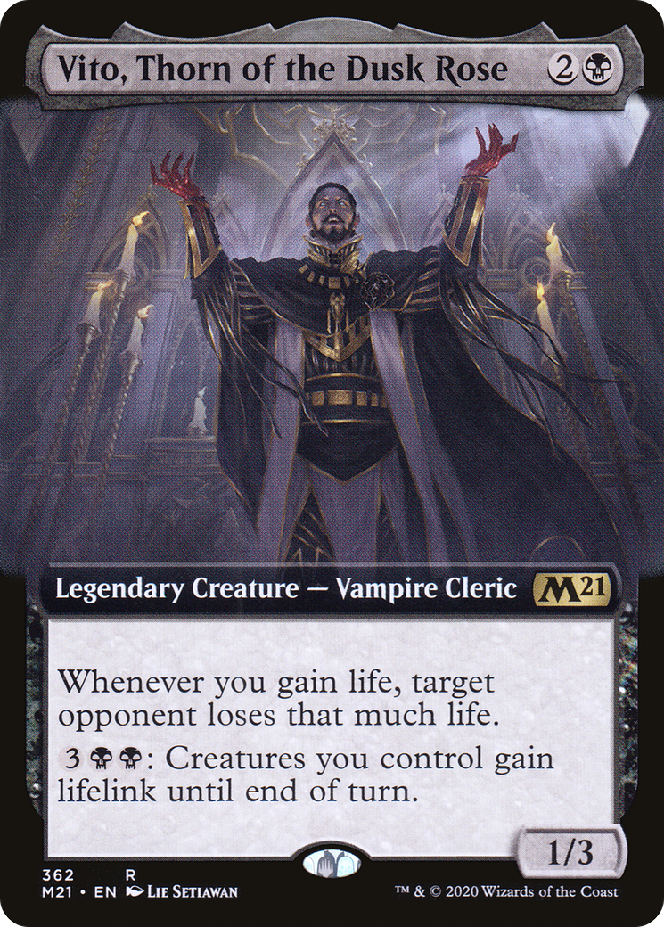 Vito, Thorn of the Dusk Rose (M21-362) - Core Set 2021: (Extended Art) - Premium MTG Single from Wizards of the Coast - Just $3.89! Shop now at Game Crave Tournament Store