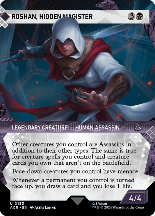 Roshan, Hidden Magister (ACR-133) - Assassin's Creed: (Showcase) (Borderless) Foil - Premium MTG Single from Wizards of the Coast - Just $0.25! Shop now at Game Crave Tournament Store