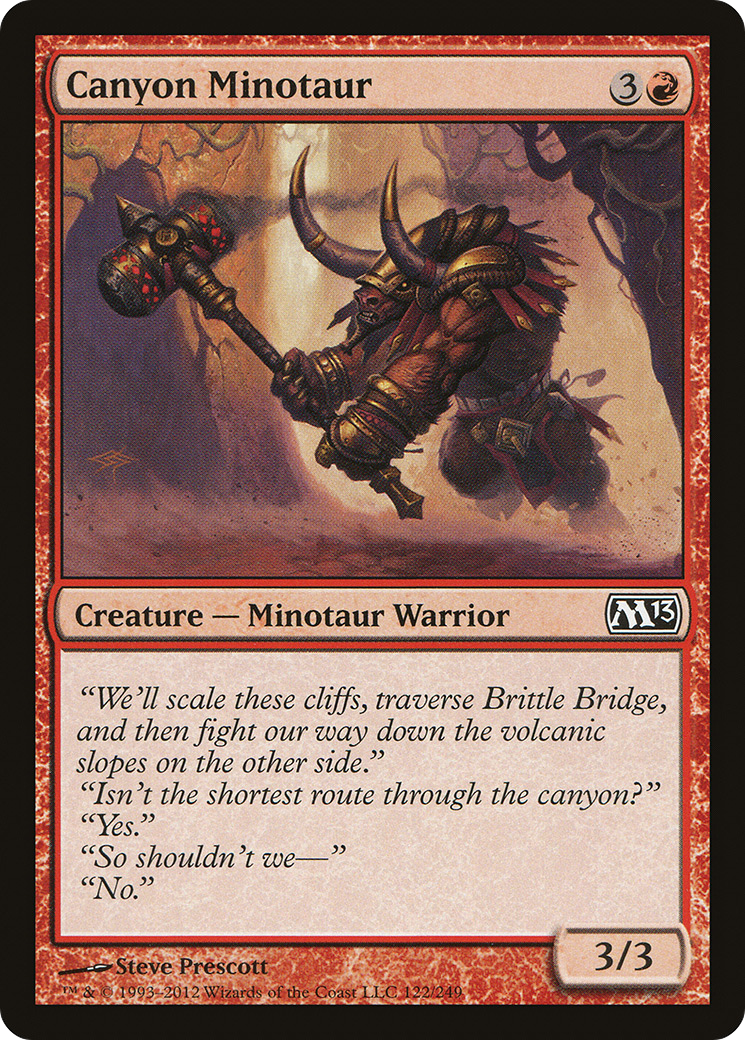 Canyon Minotaur (M13-122) - Magic 2013 - Premium MTG Single from Wizards of the Coast - Just $0.08! Shop now at Game Crave Tournament Store