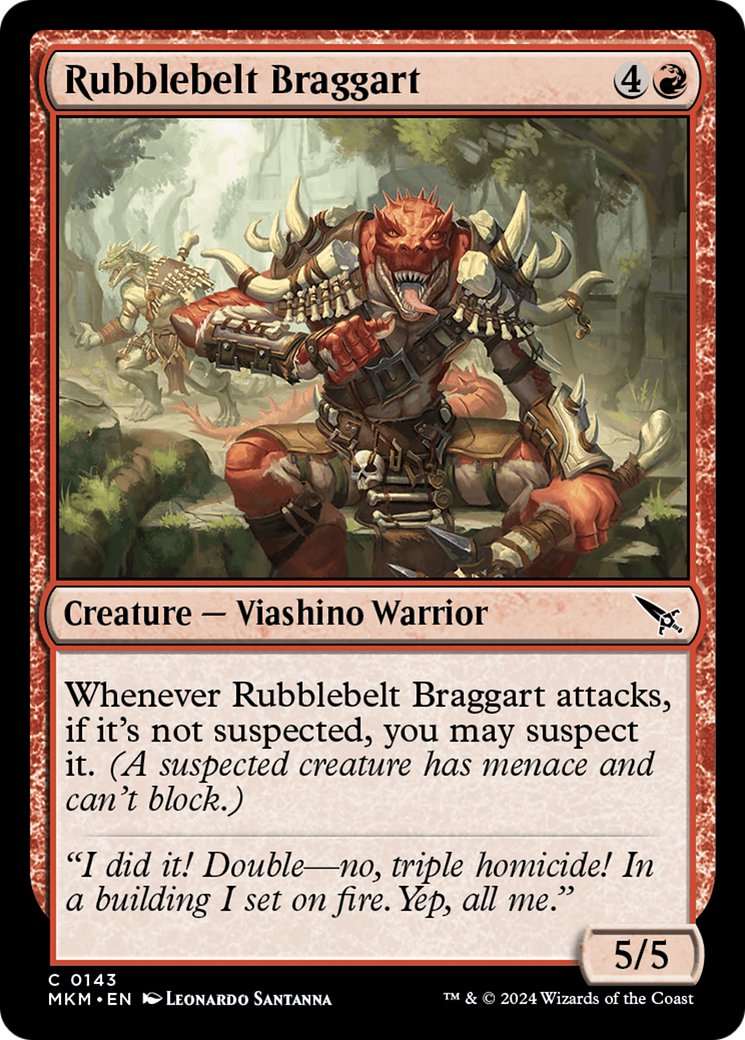 Rubblebelt Braggart (MKM-143) - Murders at Karlov Manor - Premium MTG Single from Wizards of the Coast - Just $0.25! Shop now at Game Crave Tournament Store