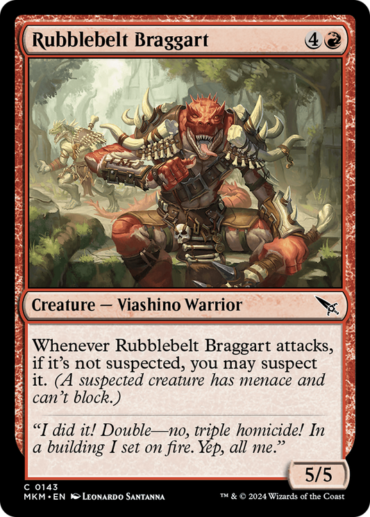 Rubblebelt Braggart (MKM-143) - Murders at Karlov Manor - Premium MTG Single from Wizards of the Coast - Just $0.25! Shop now at Game Crave Tournament Store