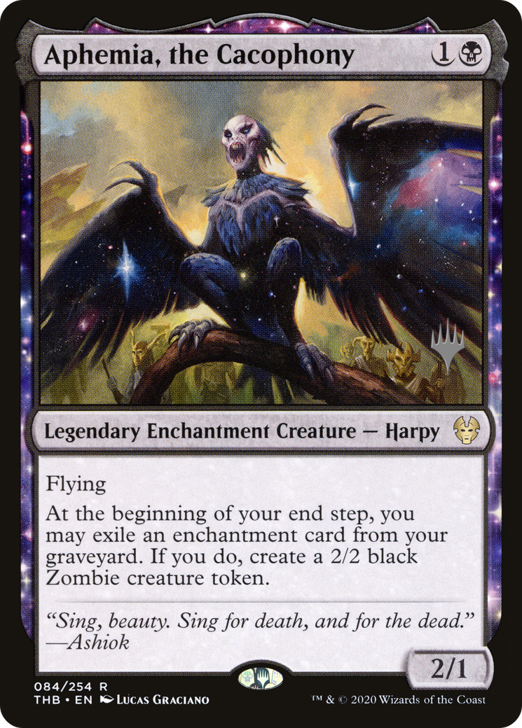 Aphemia, the Cacophony (PTHB-84P) - Theros Beyond Death Promos: (nyxtouched) Foil - Premium MTG Single from Wizards of the Coast - Just $0.12! Shop now at Game Crave Tournament Store
