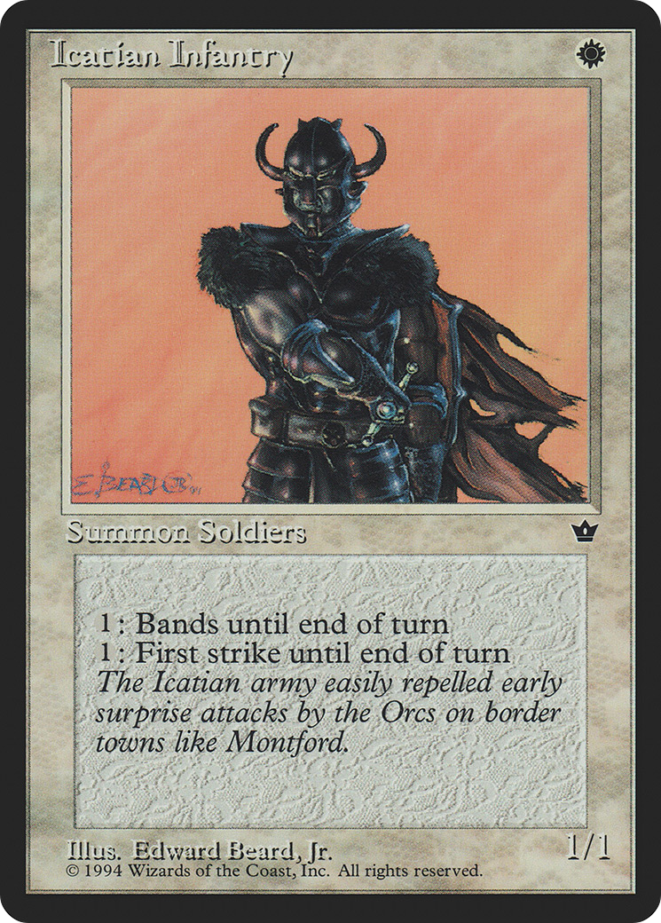 Icatian Infantry (FEM-07A) - Fallen Empires - Premium MTG Single from Wizards of the Coast - Just $0.25! Shop now at Game Crave Tournament Store