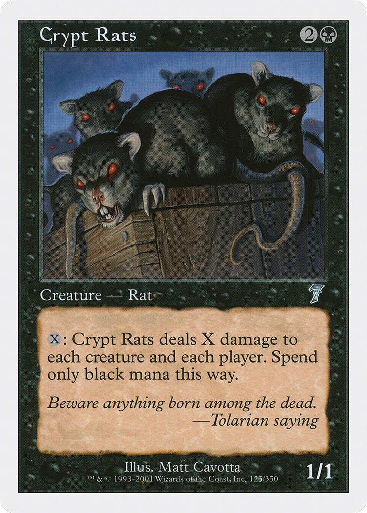 Crypt Rats (7ED-125) - Seventh Edition - Premium MTG Single from Wizards of the Coast - Just $0.45! Shop now at Game Crave Tournament Store