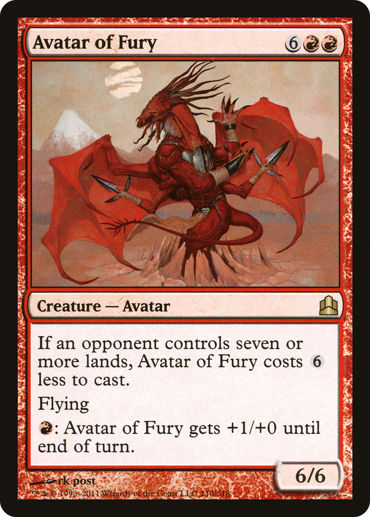 Avatar of Fury (CMD-110) - Commander 2011 - Premium MTG Single from Wizards of the Coast - Just $0.08! Shop now at Game Crave Tournament Store