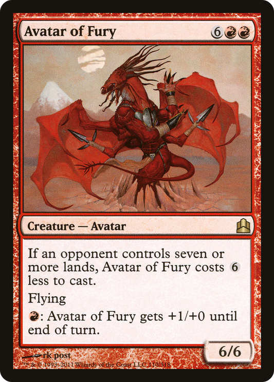 Avatar of Fury (CMD-110) - Commander 2011 - Premium MTG Single from Wizards of the Coast - Just $0.08! Shop now at Game Crave Tournament Store