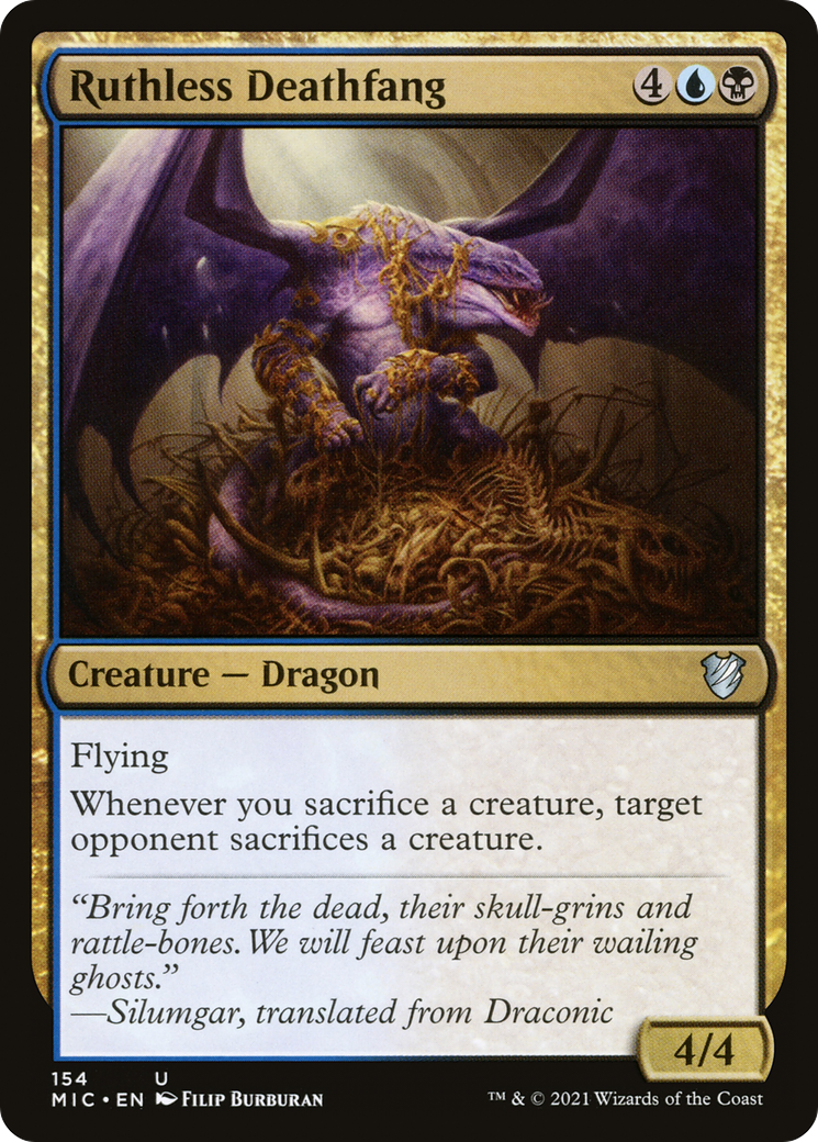 Ruthless Deathfang (MIC-154) - Midnight Hunt Commander - Premium MTG Single from Wizards of the Coast - Just $0.08! Shop now at Game Crave Tournament Store