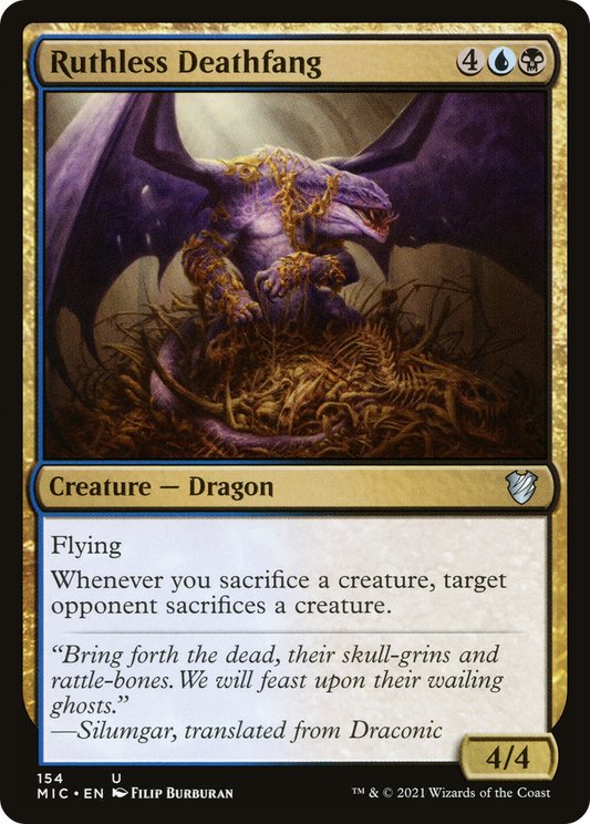 Ruthless Deathfang (MIC-154) - Midnight Hunt Commander - Premium MTG Single from Wizards of the Coast - Just $0.08! Shop now at Game Crave Tournament Store