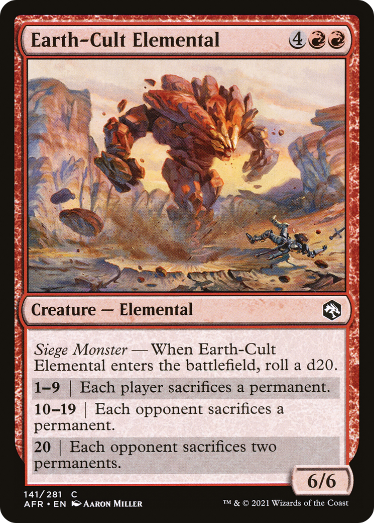 Earth-Cult Elemental (AFR-141) - Adventures in the Forgotten Realms - Premium MTG Single from Wizards of the Coast - Just $0.08! Shop now at Game Crave Tournament Store