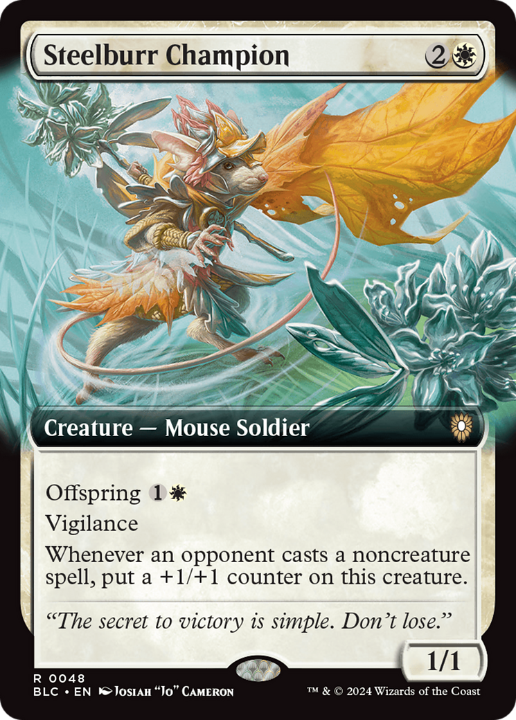 Steelburr Champion (BLC-048) - Bloomburrow Commander: (Extended Art) Foil - Premium MTG Single from Wizards of the Coast - Just $0.30! Shop now at Game Crave Tournament Store