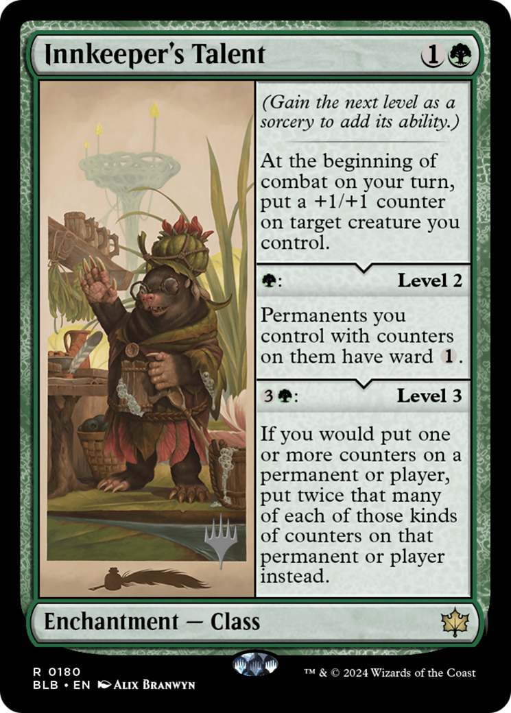 Innkeeper's Talent (PBLB-180P) - Bloomburrow Promos - Premium MTG Single from Wizards of the Coast - Just $14.78! Shop now at Game Crave Tournament Store