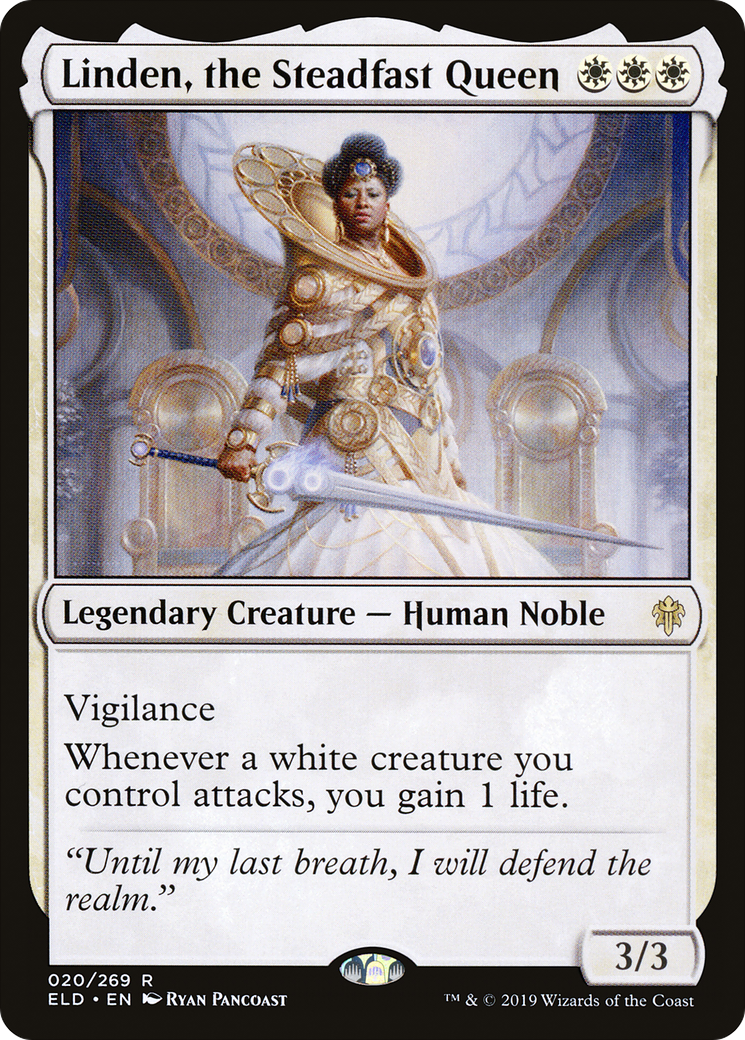 Linden, the Steadfast Queen (ELD-020) - Throne of Eldraine Foil - Premium MTG Single from Wizards of the Coast - Just $0.12! Shop now at Game Crave Tournament Store