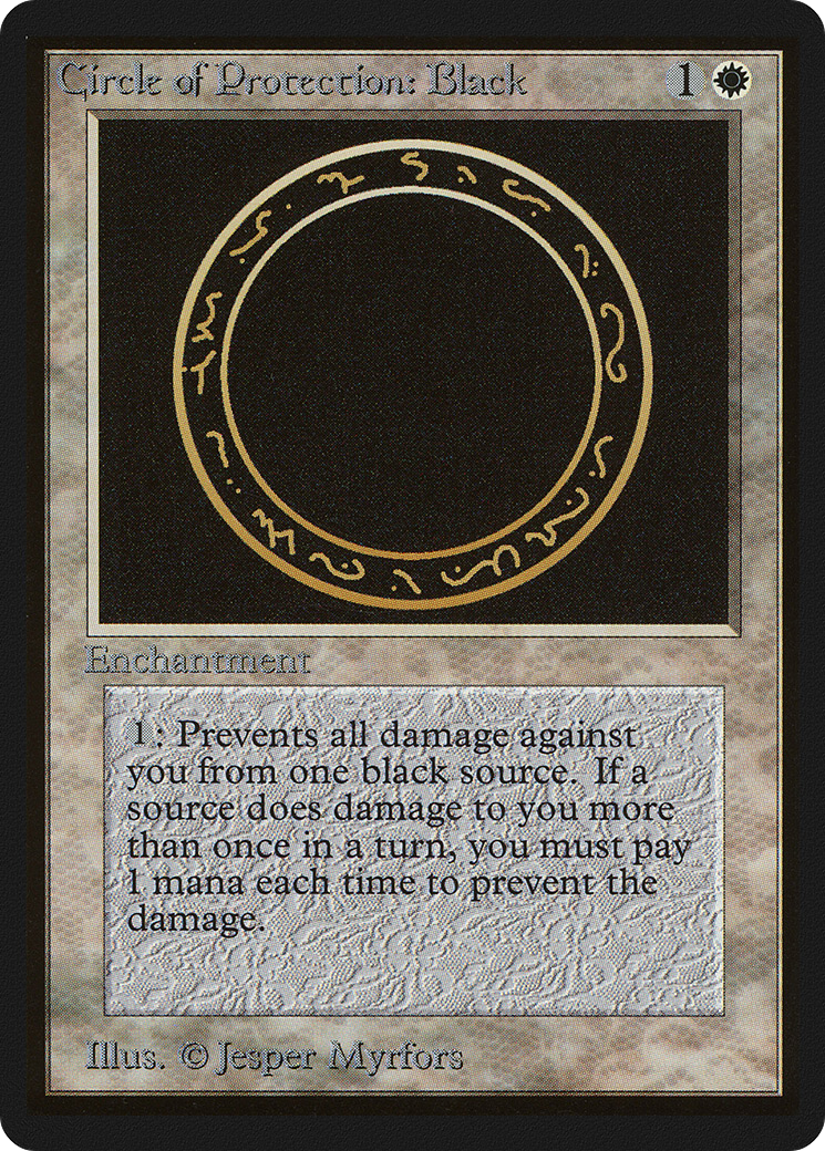 Circle of Protection: Black (LEB-010) - Limited Edition Beta - Premium MTG Single from Wizards of the Coast - Just $2.60! Shop now at Game Crave Tournament Store
